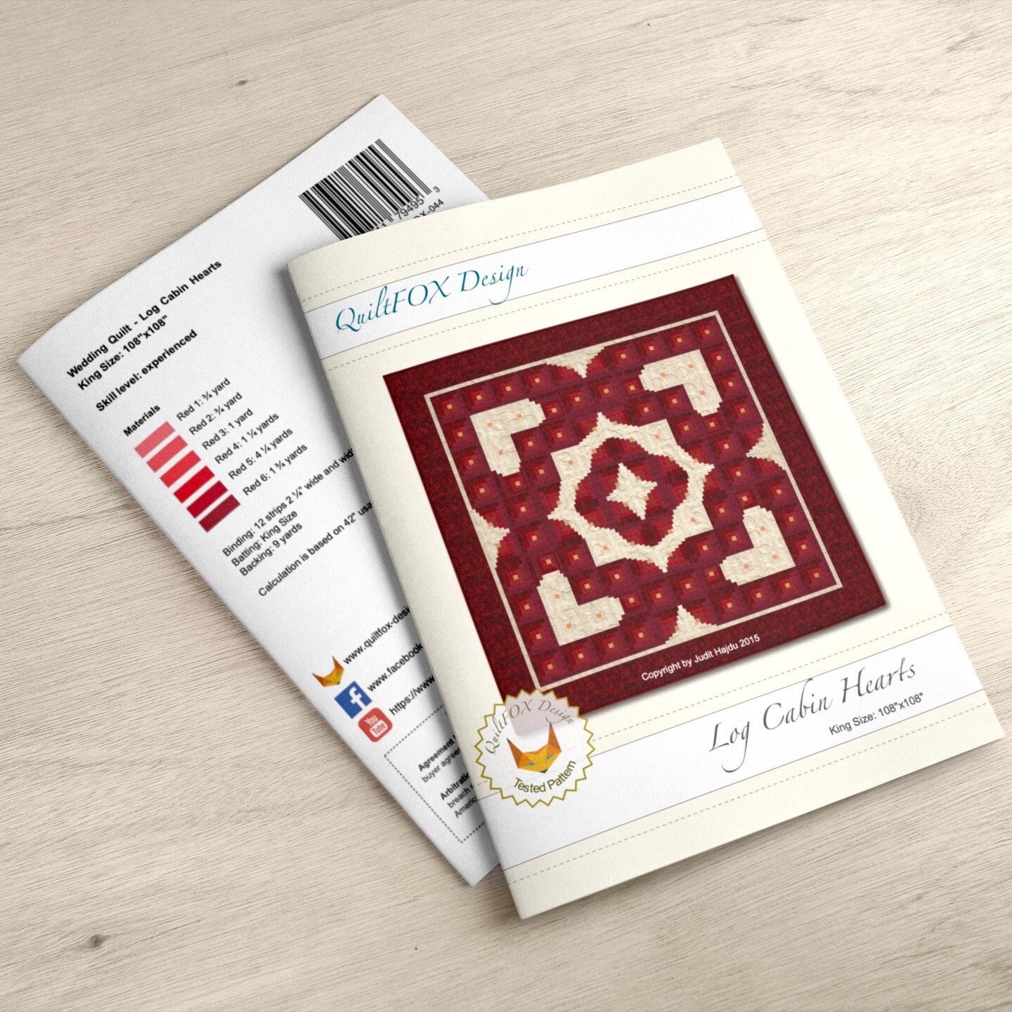 Wedding Heart Log Cabin Quilt Pattern - King Size (PDF Pattern) - Etsy