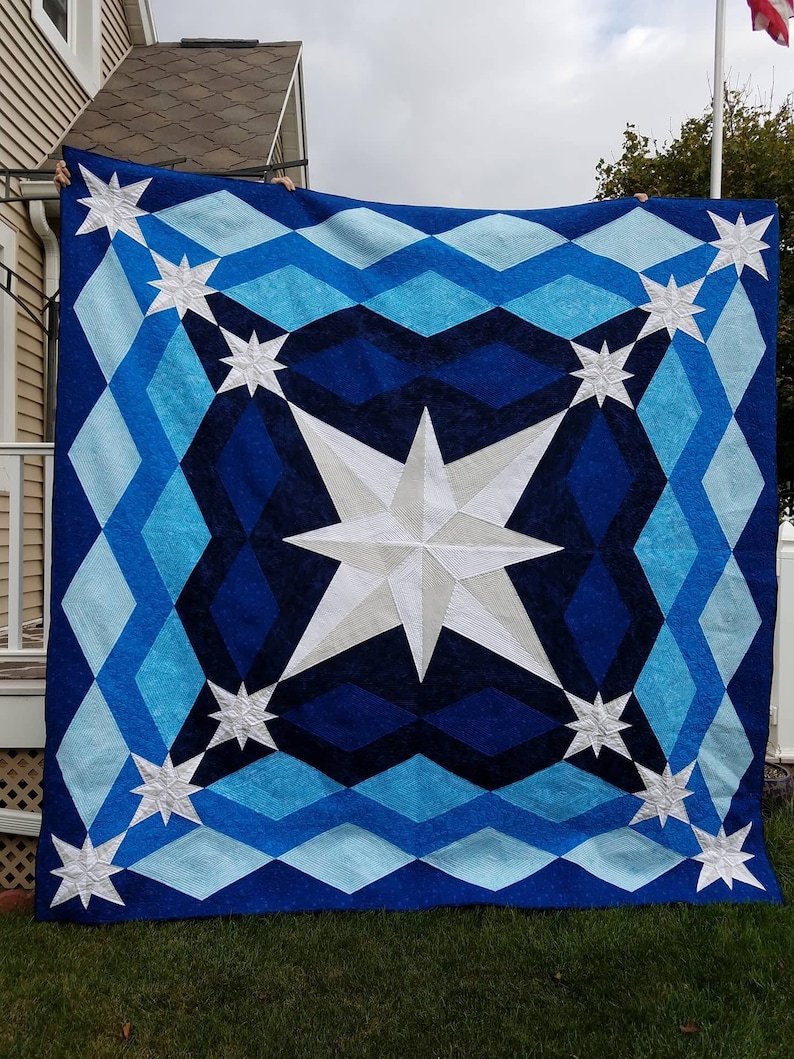 Compass Quilt pattern Peace After the Storm king size Etsy