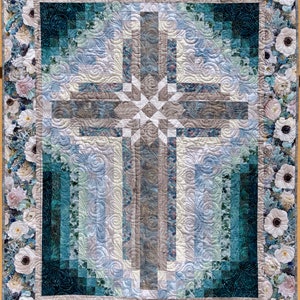 Quilt pattern Wall hanging quilt Farmhouse Cross size: 46 in. x 60 in. PRINTED image 4