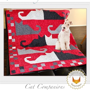 Cat Quilt Pattern Cat Companions Lap or Throw size: 61 in. x 73 in. PDF Pattern image 8