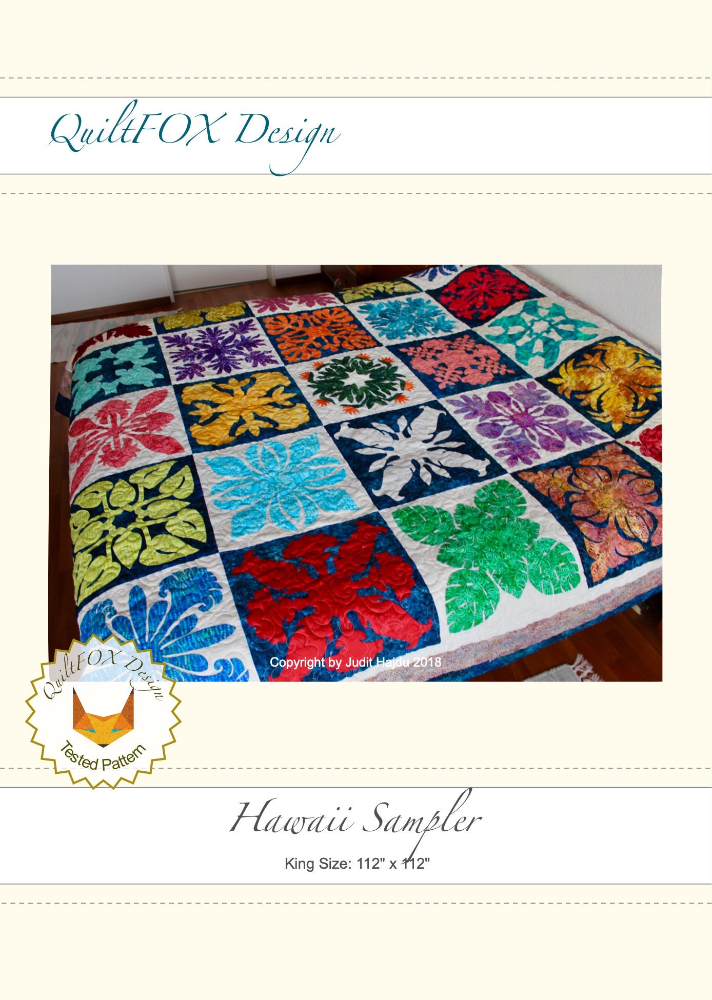Hawaiian Sampler , Hawaii Applique , King Size 112