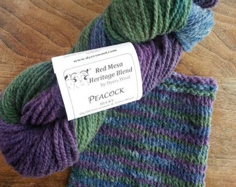 Peacock Bulky Yarn, Colorado-Grown Wool, 3.5 oz skein