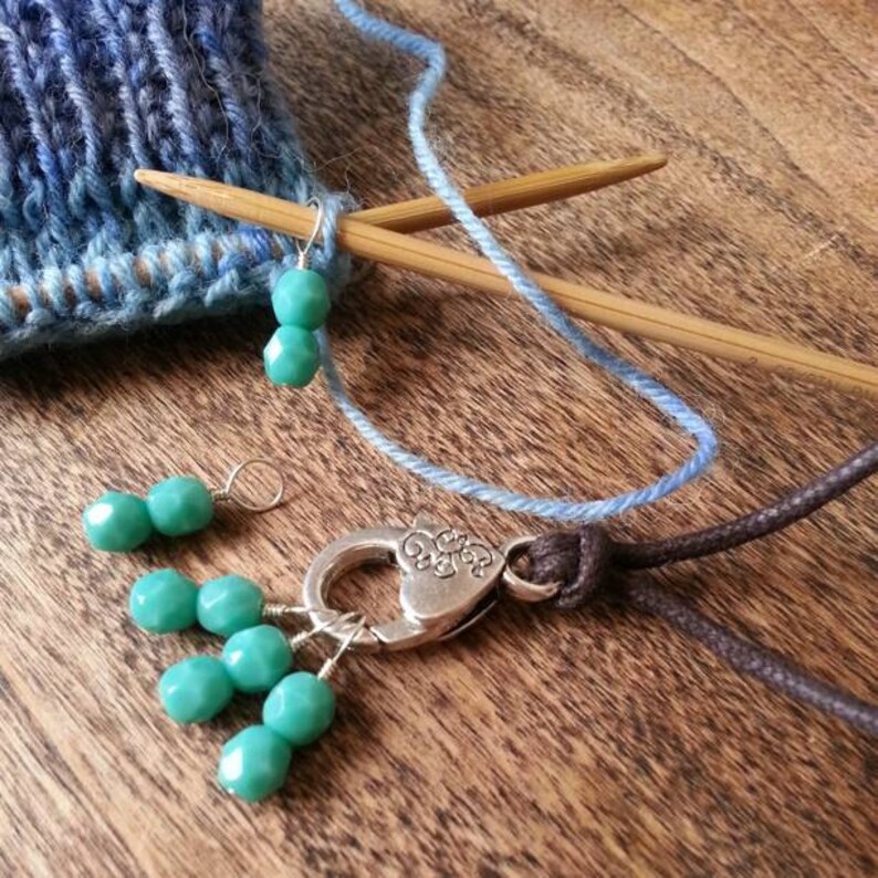 Turquoise Stitch Marker Necklace Pewter Clasp & Handcrafted Etsy