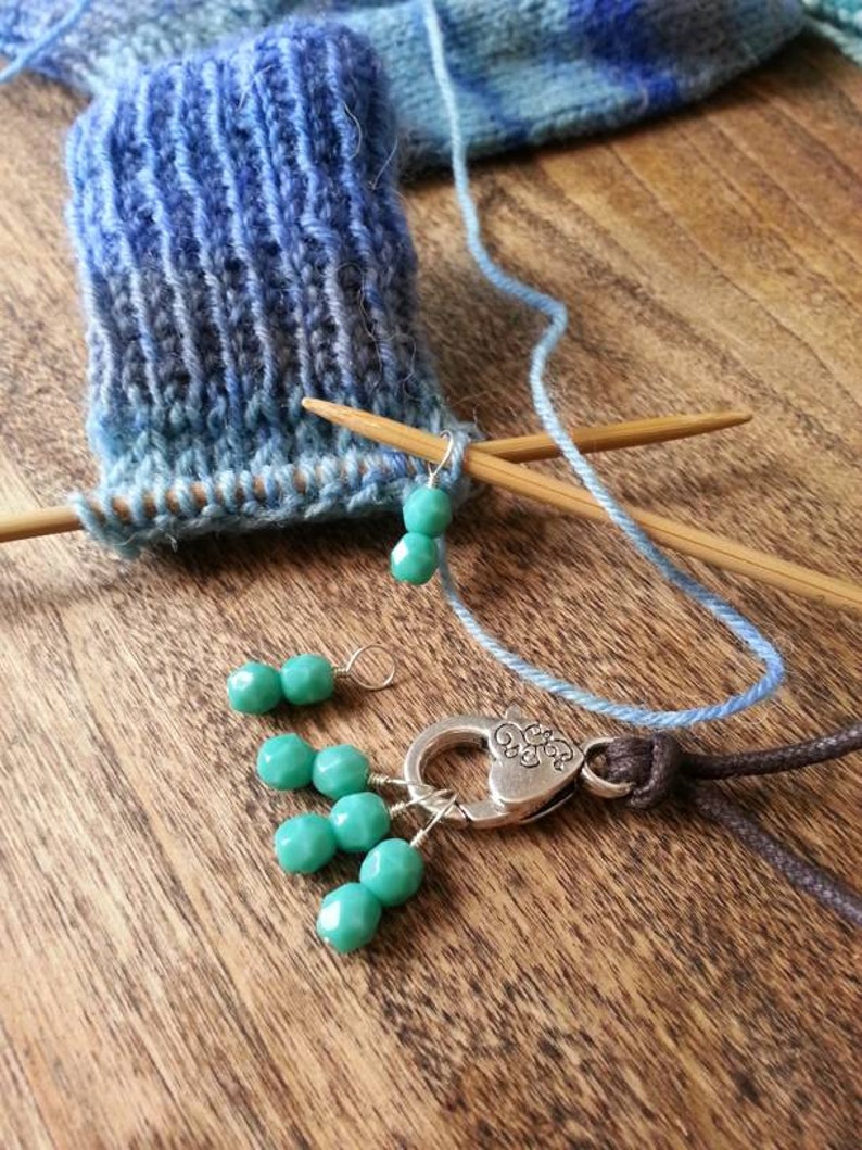 Turquoise Stitch Marker Necklace Pewter Clasp & Handcrafted Etsy