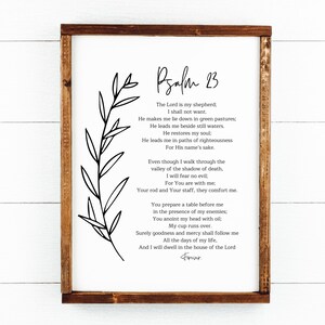 Psalm 23 Wall Art Printable | The Lord is My Shepherd | Christian Living Room, Nursery Decor | Scripture Bible Verse Sign | Digital Download