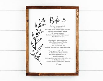 Psalm 23 Wall Art Printable | The Lord is My Shepherd | Christian Living Room, Nursery Decor | Scripture Bible Verse Sign | Digital Download