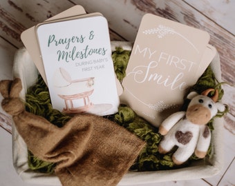 Mother's Day Gift for New Mom | Prayer Cards for Baby's First Year | Baby Monthly Milestone Cards | First Mother's Day Gift | Baby Keepsake
