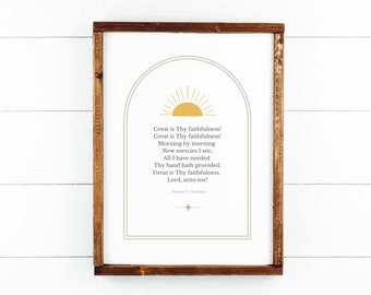 Great is Thy Faithfulness | Lamentations 3:23 | Hymn Wall Decor | Bible Study Gift | Christian Printable Wall Art | Digital Download