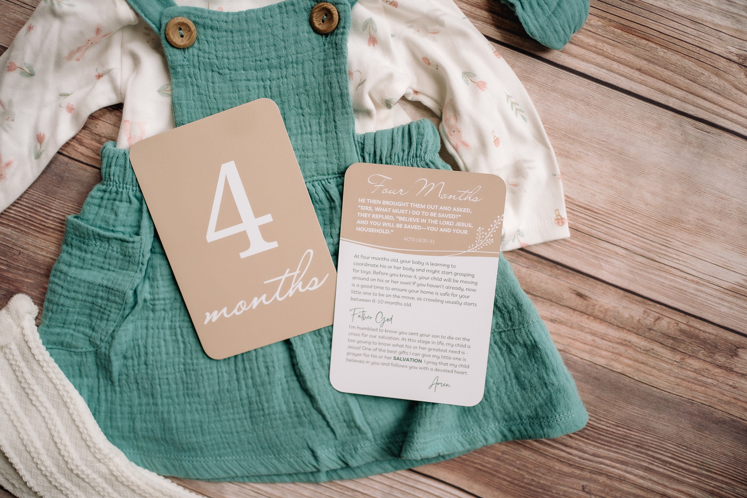 Prayer & Milestone Cards for Baby's First Year | Baby Monthly Milestone ...