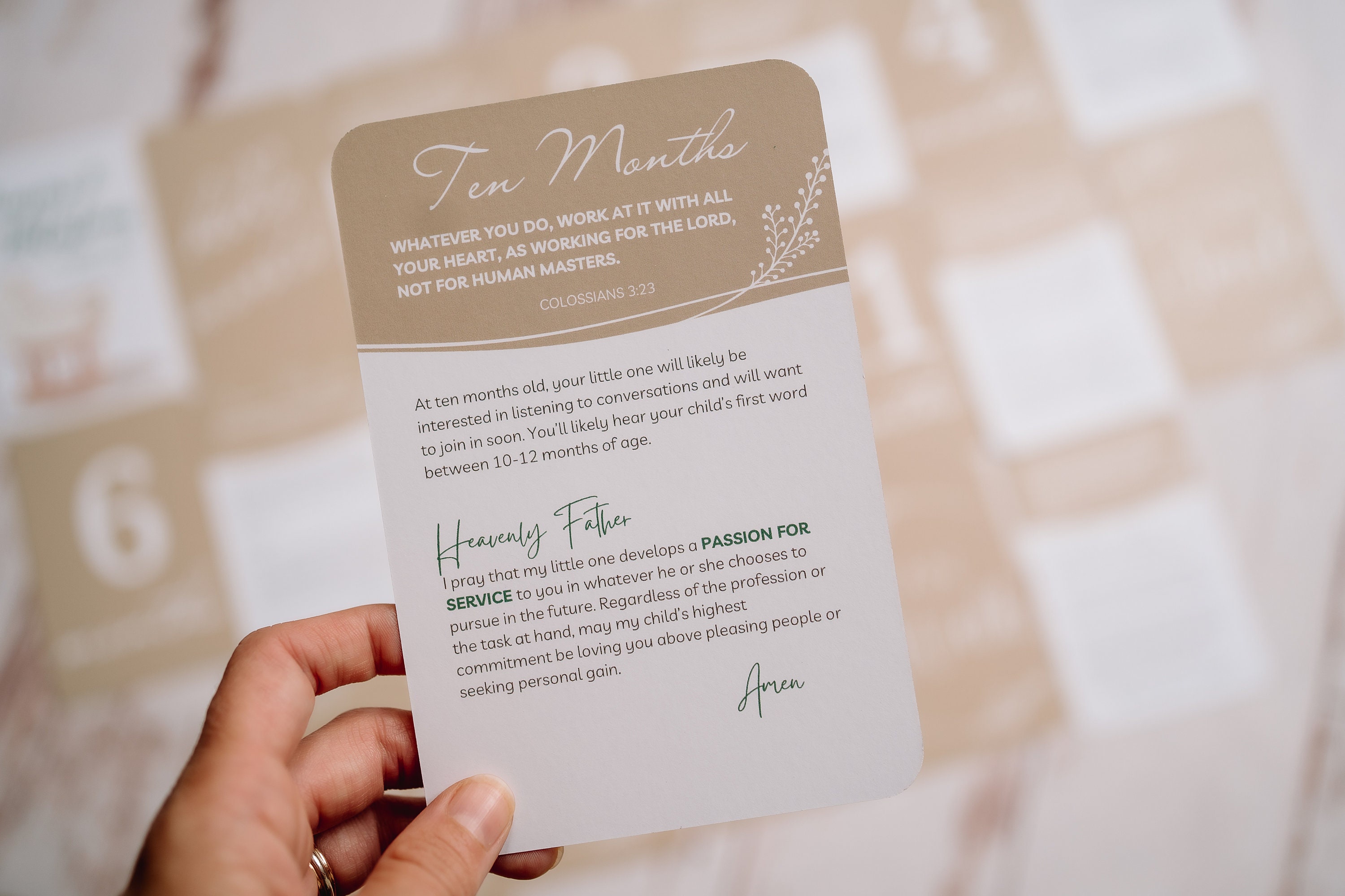 Prayer & Milestone Cards for Baby's First Year | Baby Monthly Milestone ...
