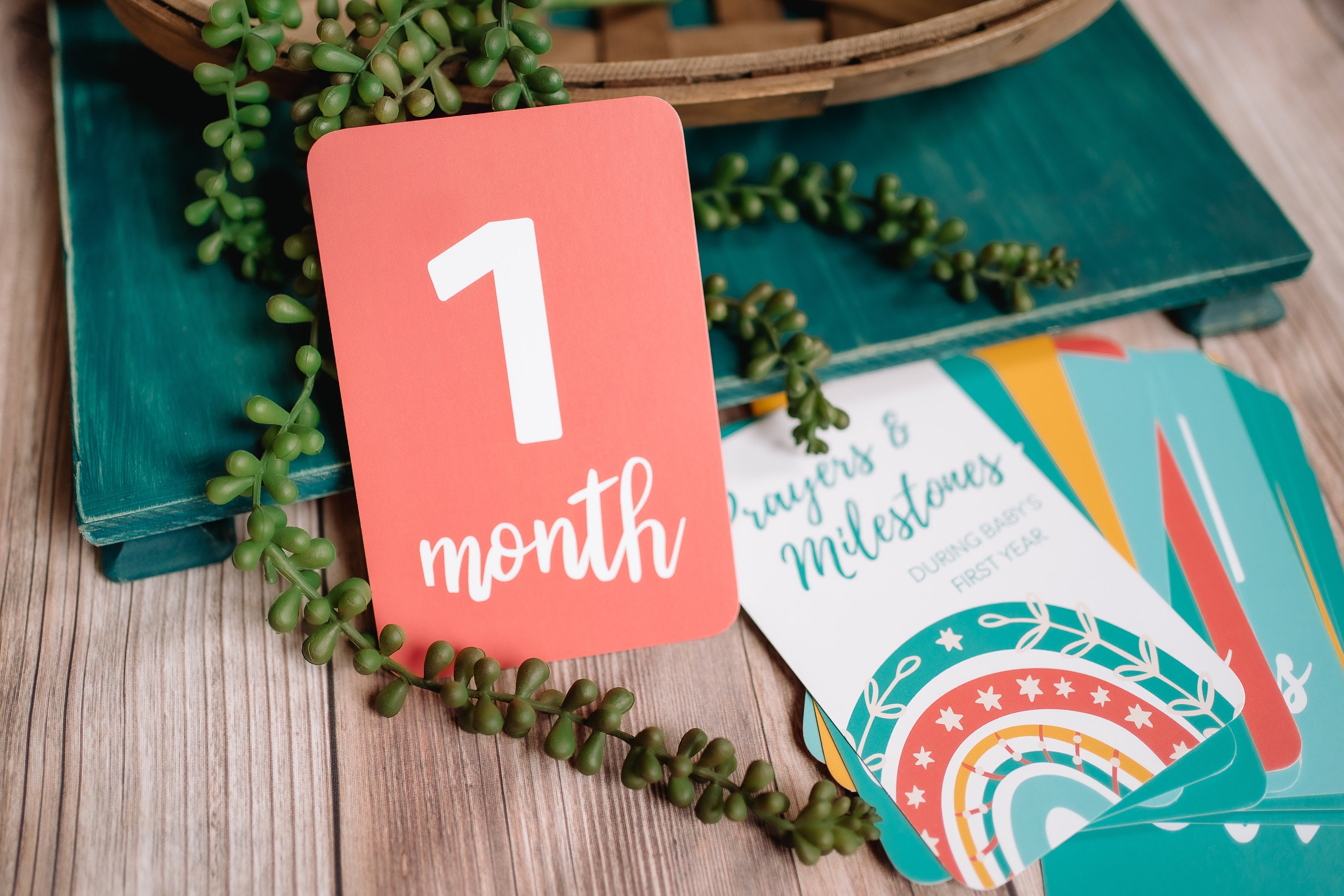 Prayer & Milestone Cards for Baby's First Year | Baby Monthly Milestone ...