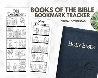 Books of the Bible Bookmark Tracker | Color As You Complete Bible Study | Bible Accessories Christian School Supplies | Printable Bookmarks