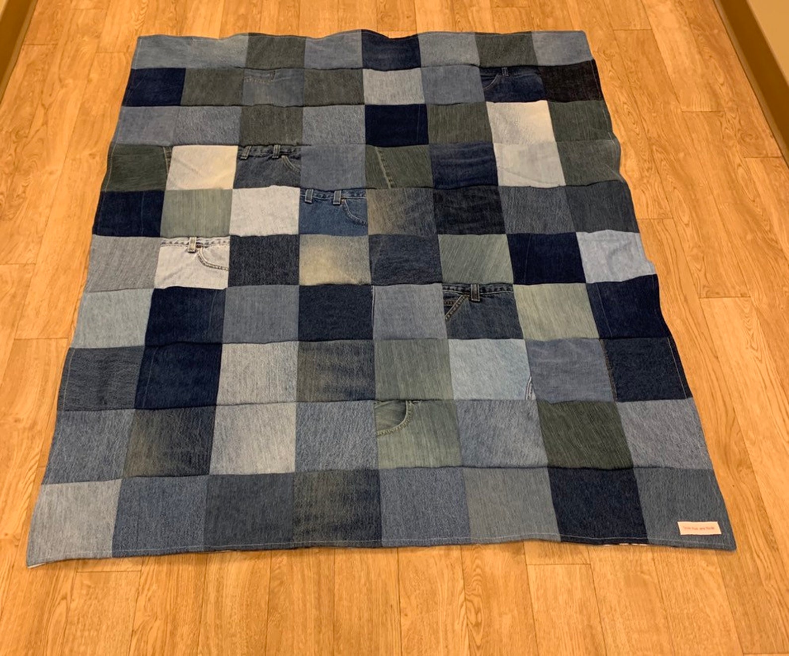 Denim Quilt Crib Size Lap Quilt Upcycled Blue Jean - Etsy