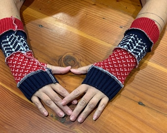 Arm Warmers made from Recycled Sweaters/ Upcycled Sweaters/ Arthritis Gloves/ Women's One Size Fits most