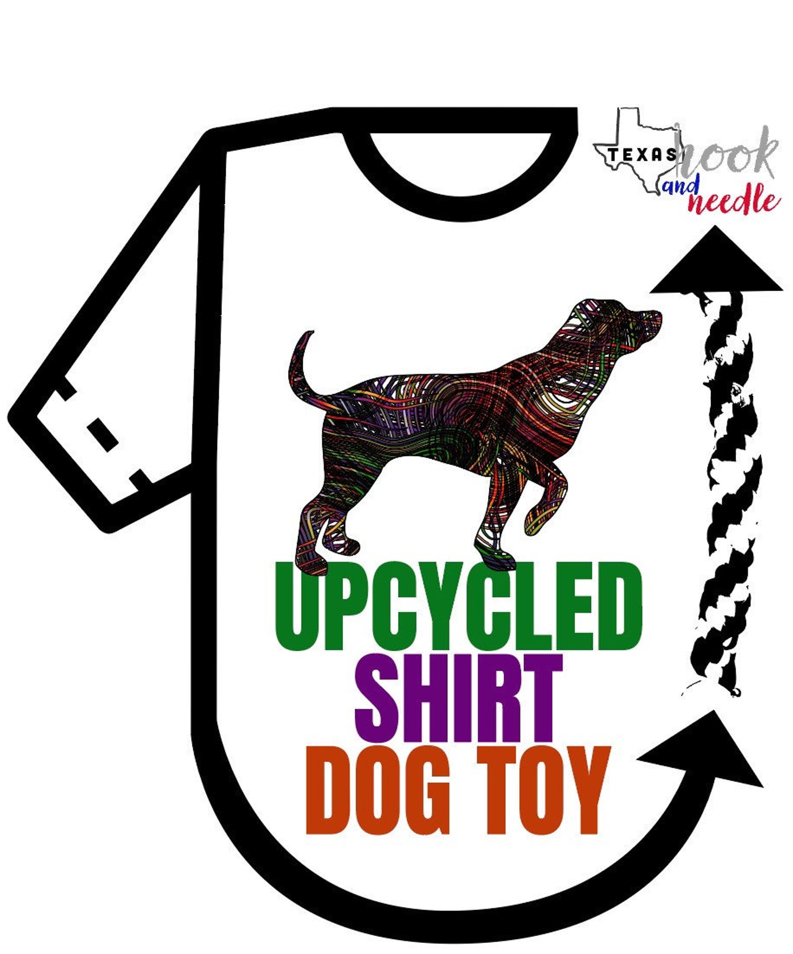 Dog Toys Tshirt Rope Braided Dog Toy Tug of War Dog Toy Etsy