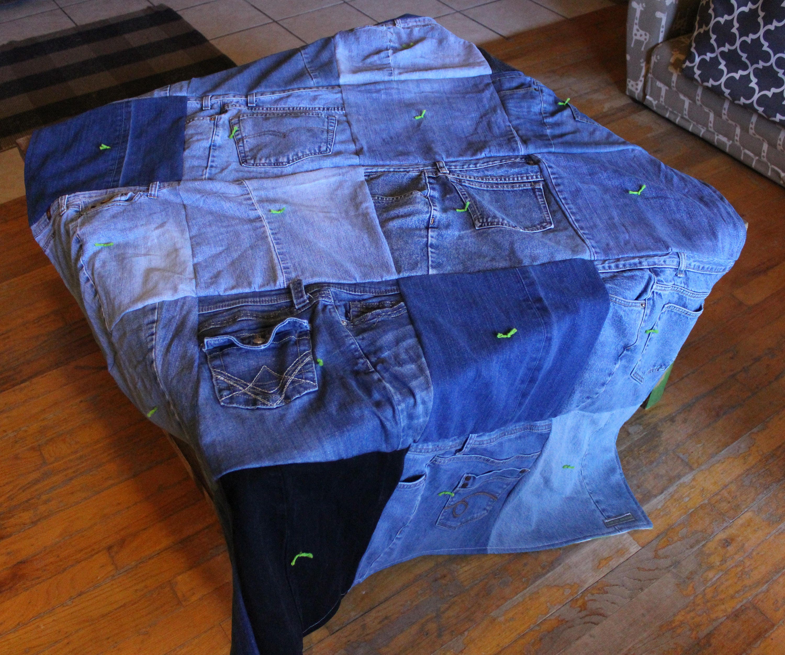 Denim Blue Jean Quilt Twin Size Upcycled Blue Jean Blanket Etsy