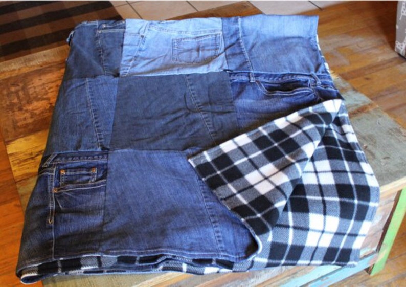 Denim Blanketblue Jean Quilt Made to Order Country Etsy Canada