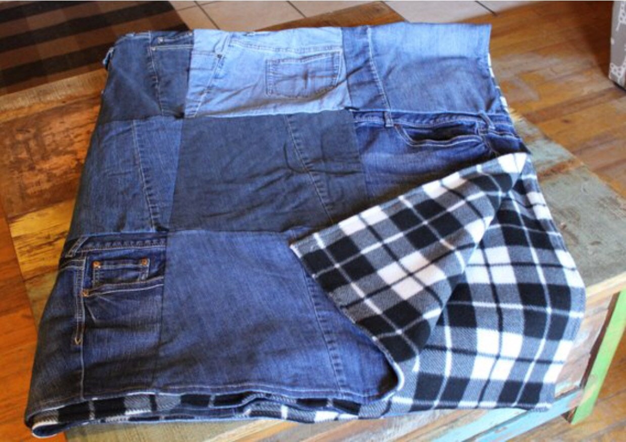 Denim Blanketblue Jean Quilt Made to Order Country Etsy Canada