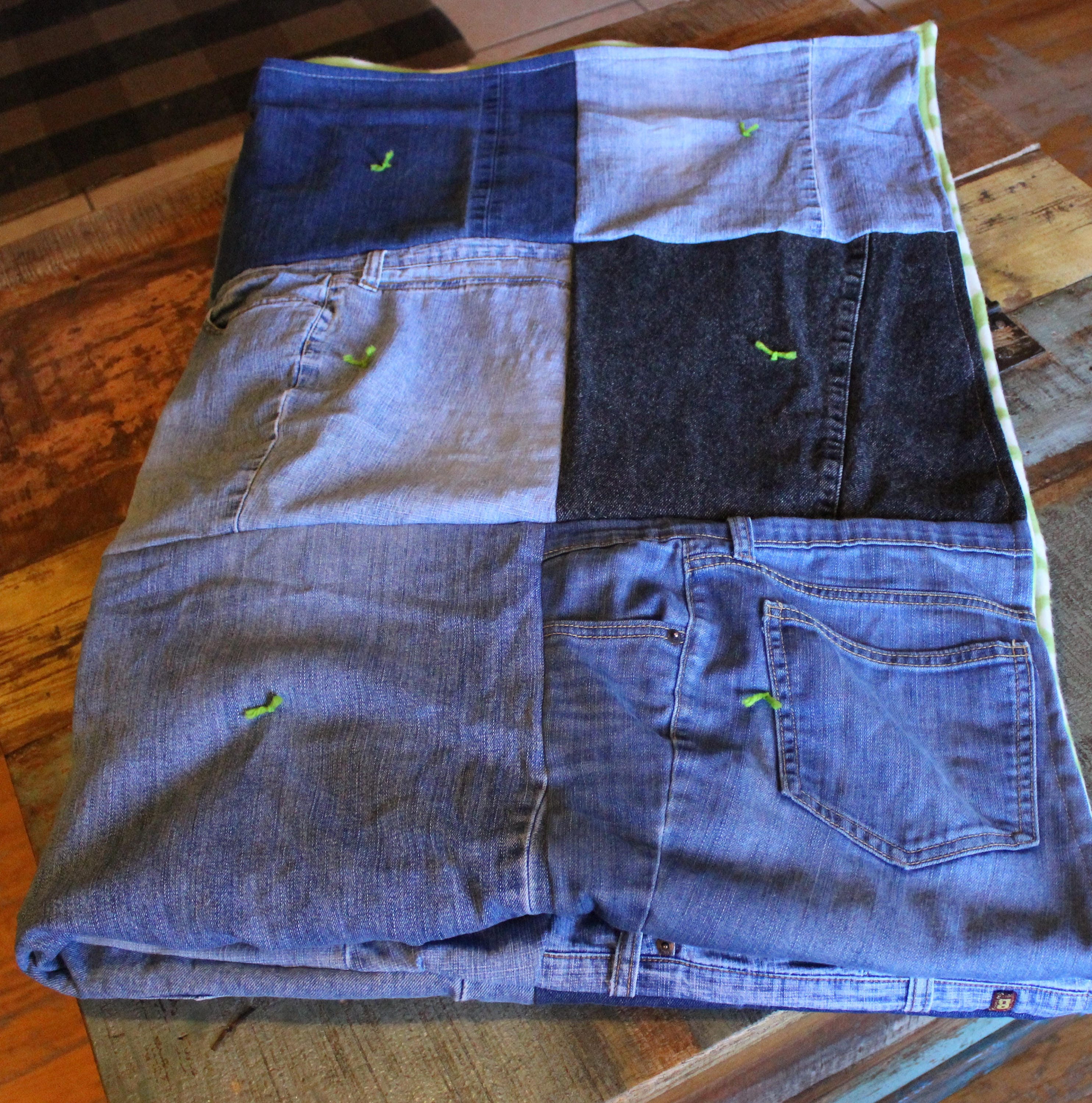 Denim Blue Jean Quilt Twin Size Upcycled Blue Jean Blanket Etsy