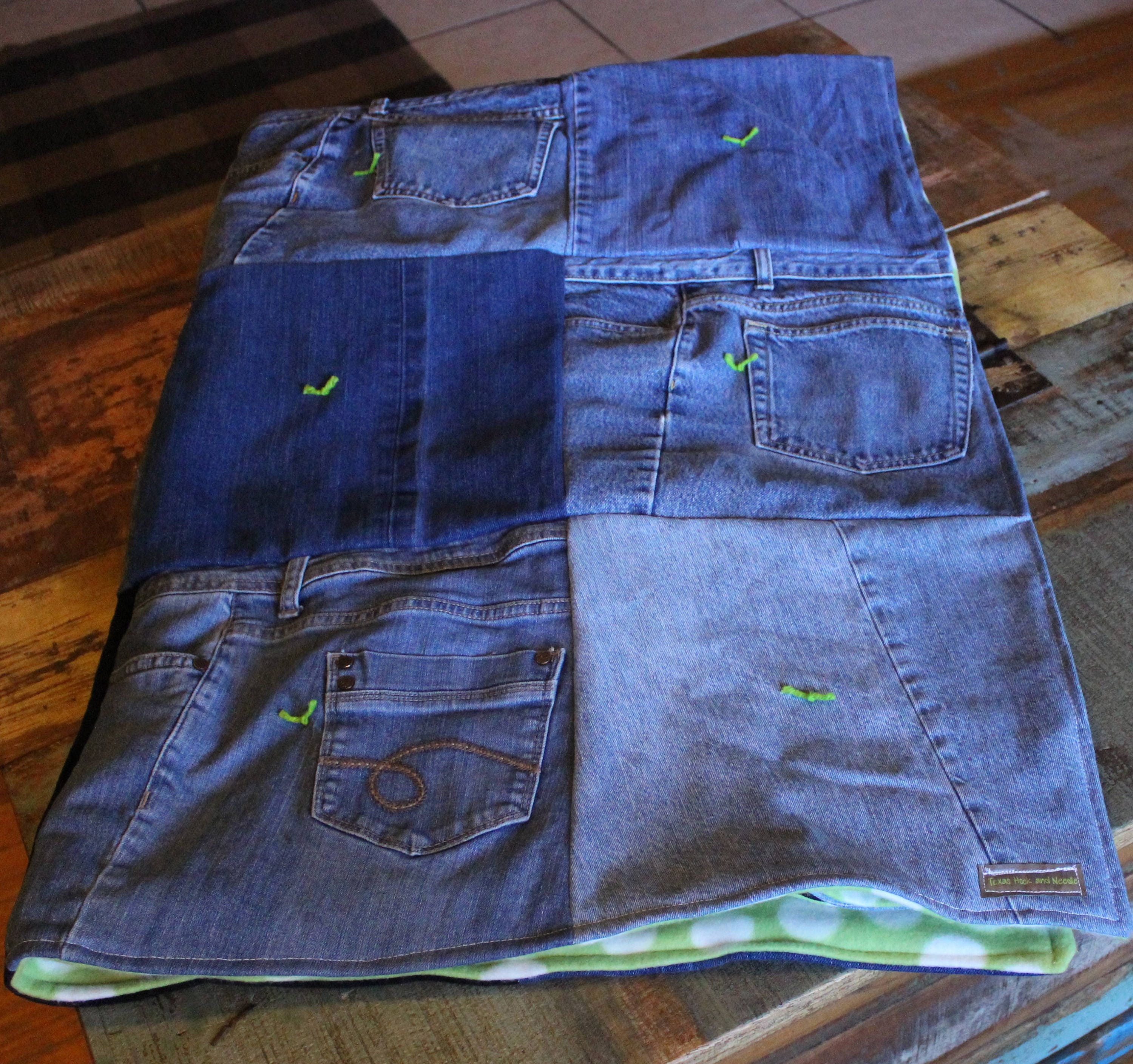 Denim Blue Jean Quilt Twin Size Upcycled Blue Jean Blanket Etsy