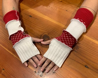 Arm Warmers made from Recycled Sweaters/ Upcycled Sweaters/ Arthritis Gloves/ Women's One Size Fits most