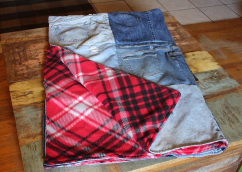 Denim Blanketblue Jean Quilt Made to Order Country Etsy