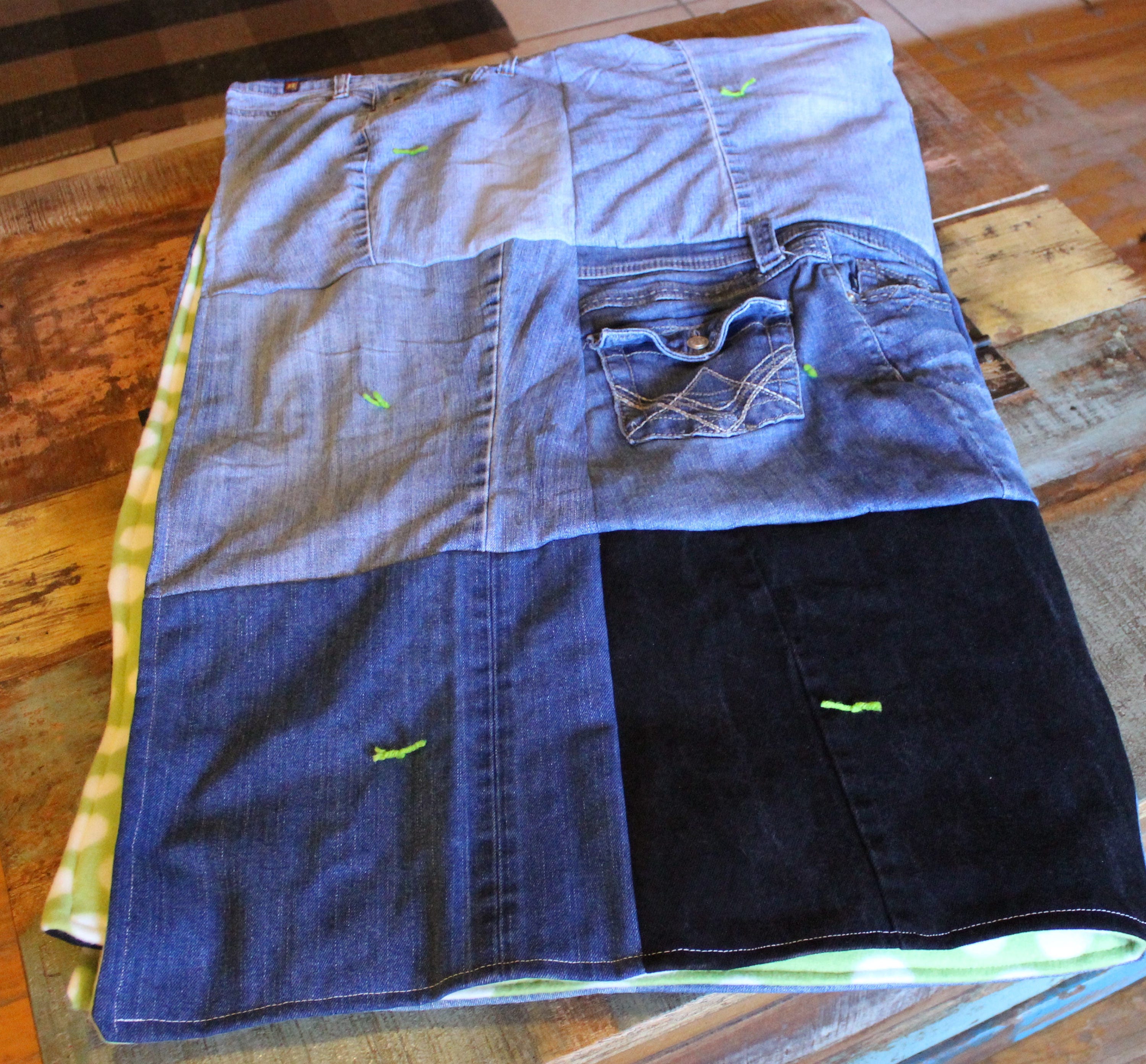 Denim Blue Jean Quilt Twin Size Upcycled Blue Jean Blanket Etsy