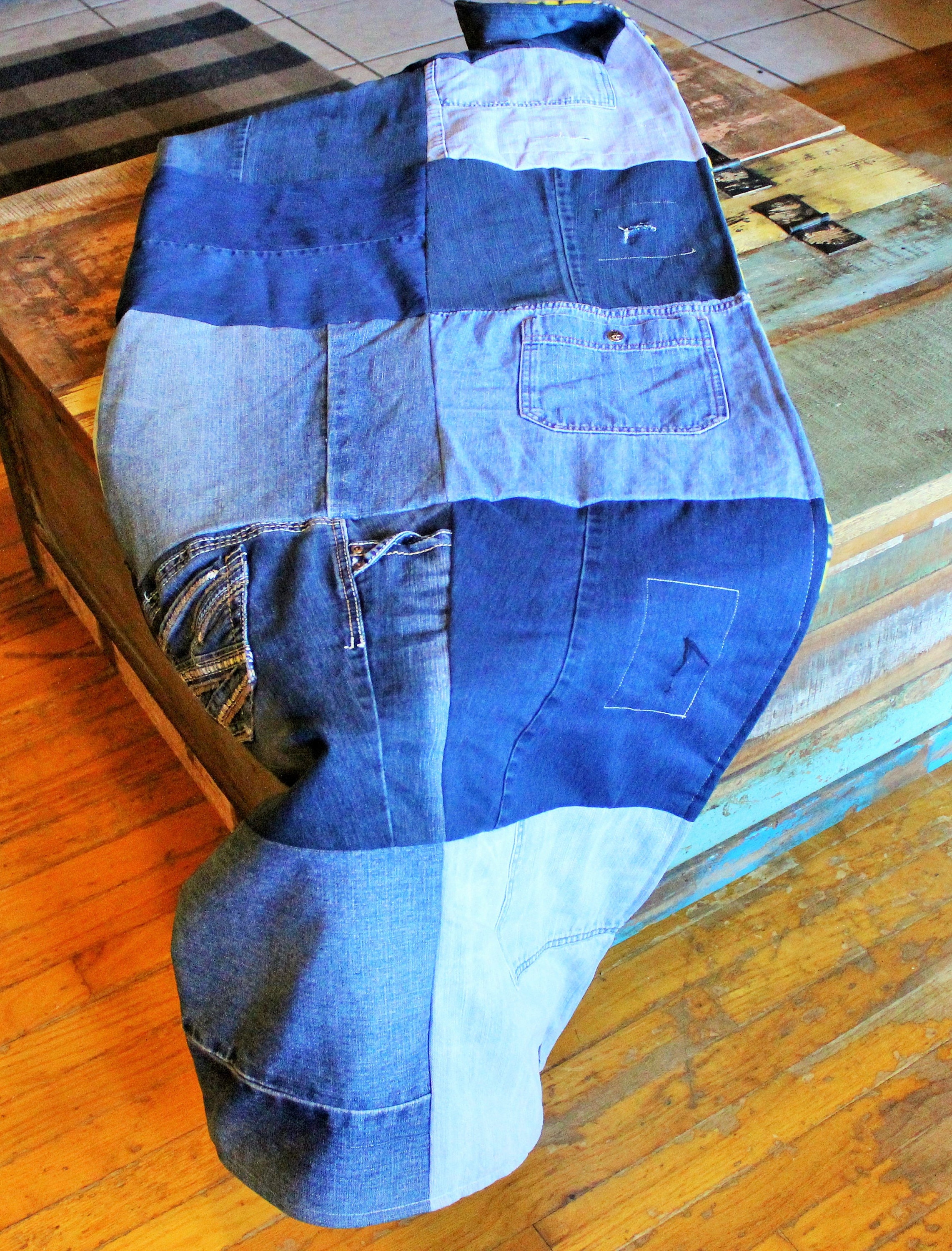 Denim Blue Jean Quilt Twin Size Upcycled Blue Jean Blanket Etsy