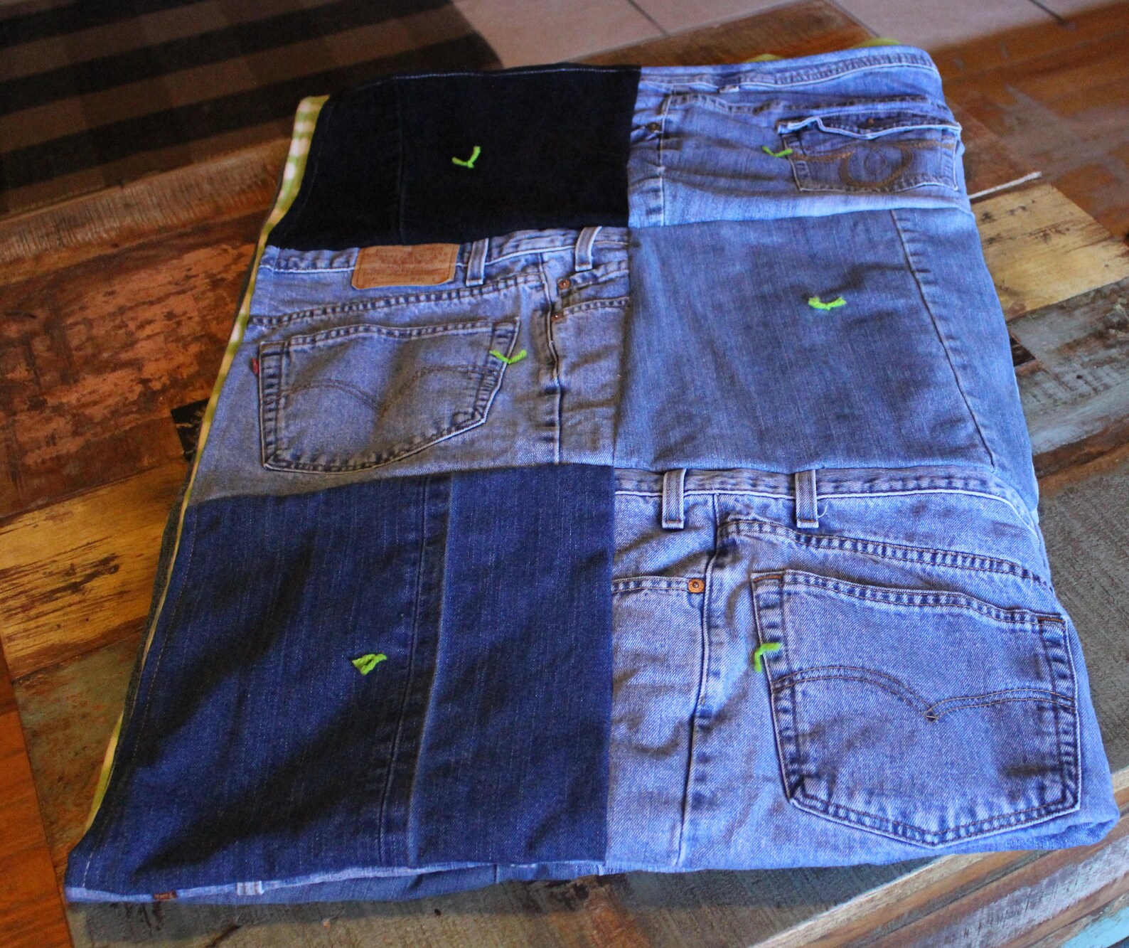 Denim Blue Jean Quilt Twin Size Upcycled Blue Jean Blanket Etsy