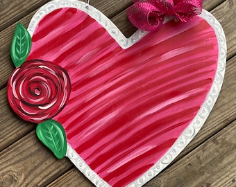Valentine Heart Door Hanger, Valentine Door Wreath, Heart Door Hanger, Whimsical Door Hanger, Whimsical valentine Door Hanger,