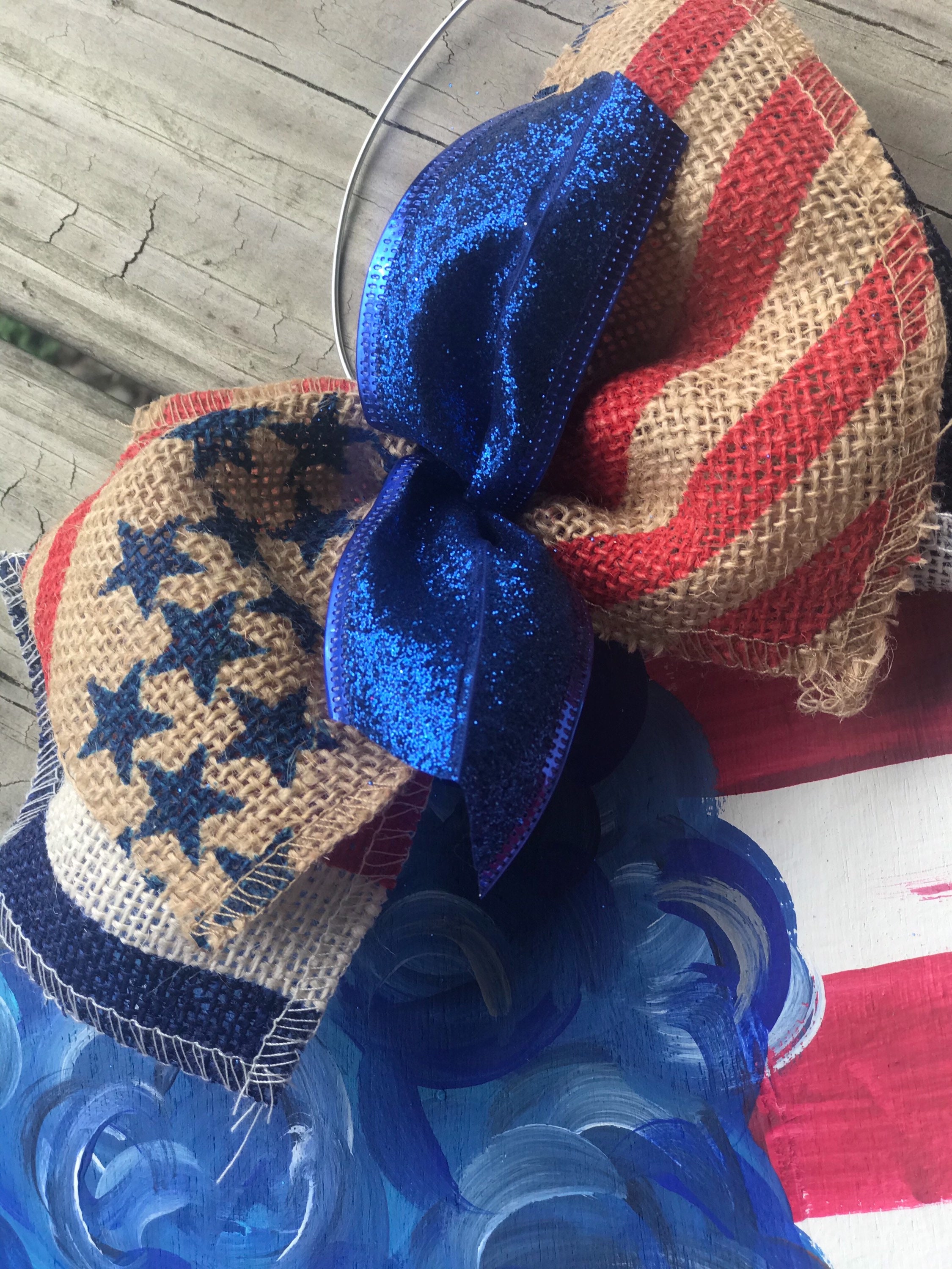 Patriotic Door Hanger American Flag Door Hanger Patriotic Etsy