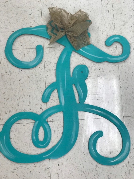Letter Monogram Door Hanger Scroll Letter Door Decor Etsy