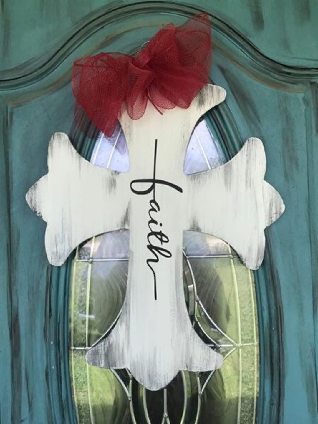 Cross Door Hanger, Faith Door Hanger, Religious Door Hanger, Jesus Door Hanger, Distressed Cross