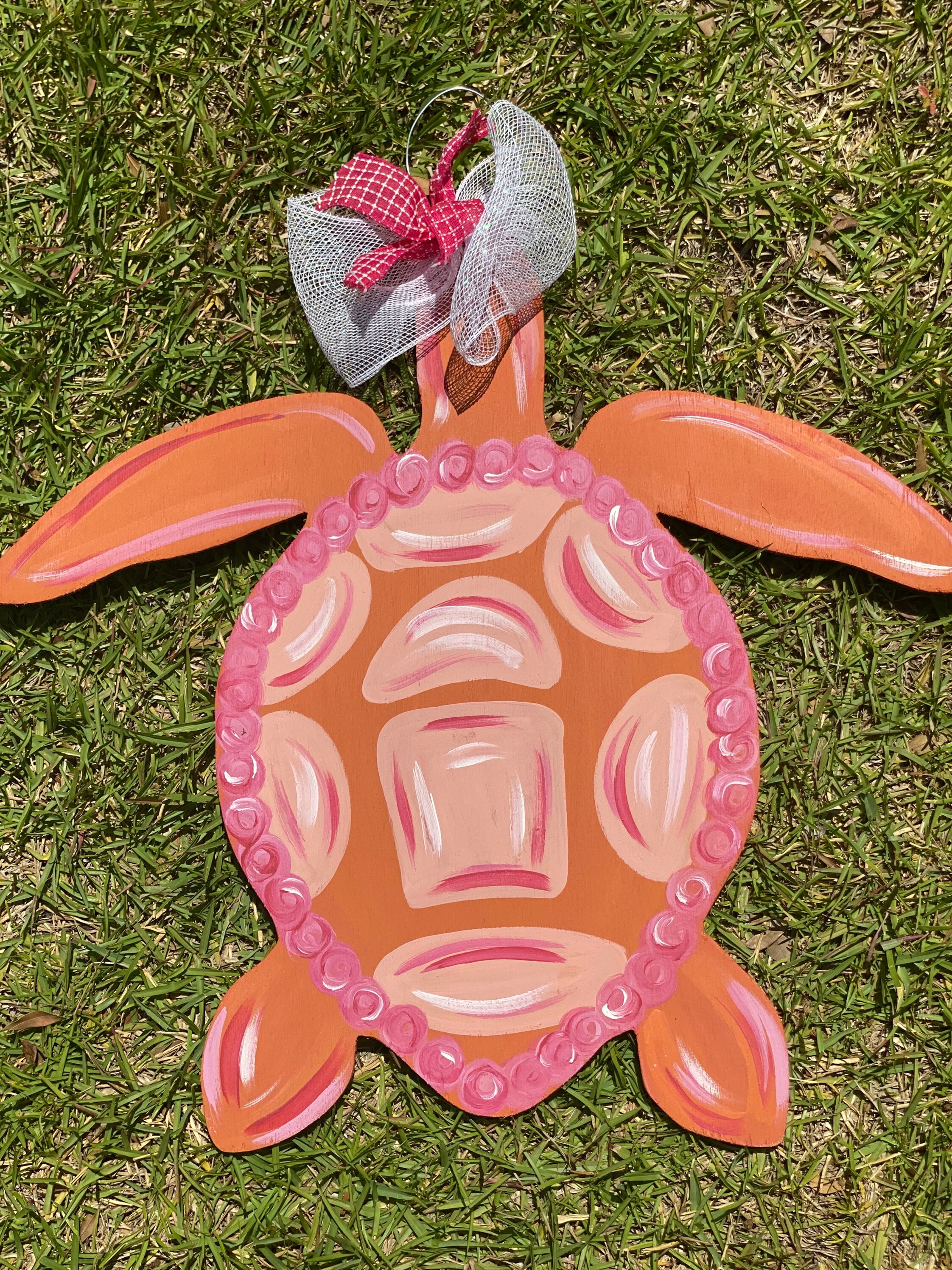 Wooden Sea Turtle Door Hanger, Beach Decor Door Hanger, Beach Door ...