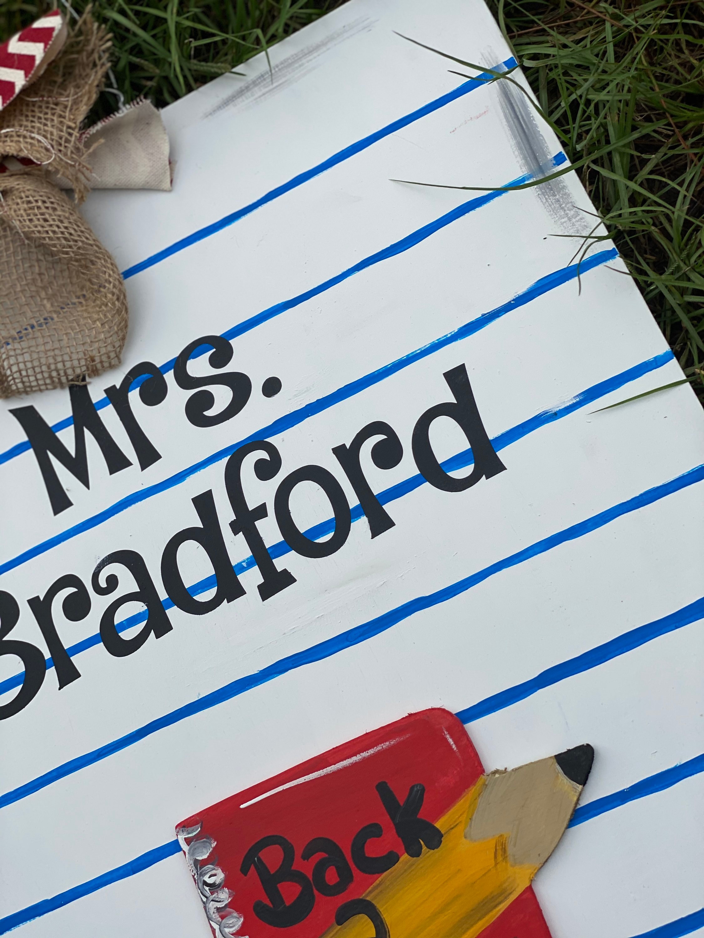 Teacher Notebook Paper Door Hanger Teacher Door Wreath Etsy UK