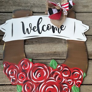 Kentucky Derby Door Hanger, Horseshoe Door Hanger, Horse Door Decor, Derby Door Wreath, Derby Door Decor, Horseshoe Wreath