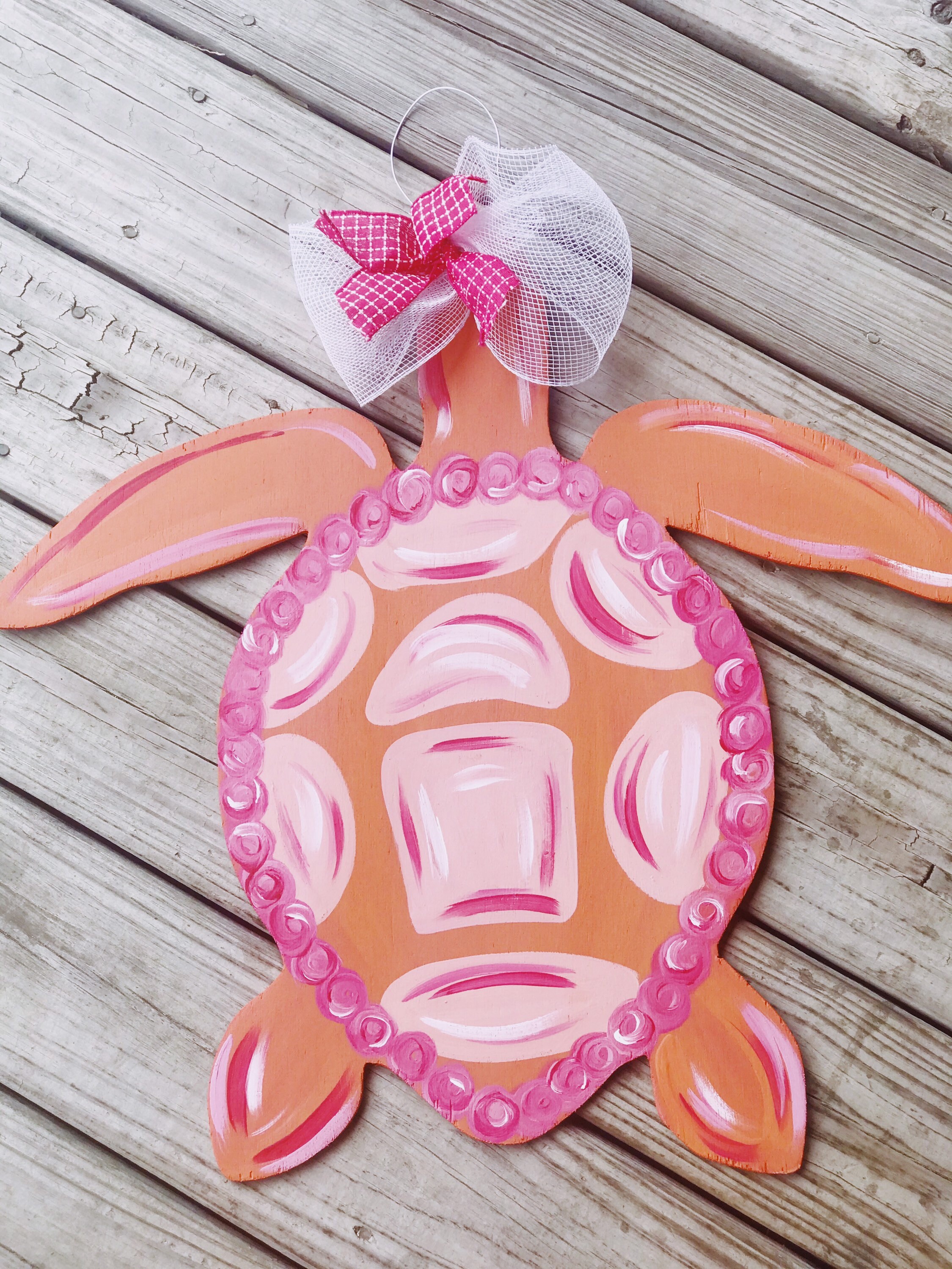 Wooden Sea Turtle Door Hanger, Beach Decor Door Hanger, Beach Door ...