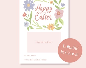Porte-cartes floral de Pâques, modèle modifiable (téléchargement numérique)