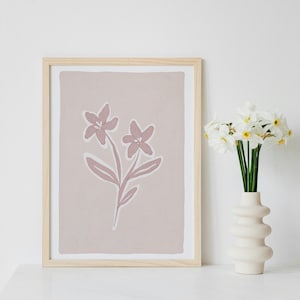 Modern Floral Wall Art Simple Painted Floral Wall Decor Preppy Grandmillennial Art Instant Download
