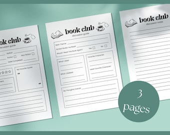 Book Club Discussion Guide Template | Printable & Editable (Digital Download)