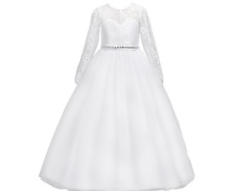 long sleeve first holy communion dresses