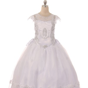 First Communion Dress With Virgin Mary Etsy