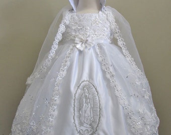 Baptism Dress with Silver bead Details