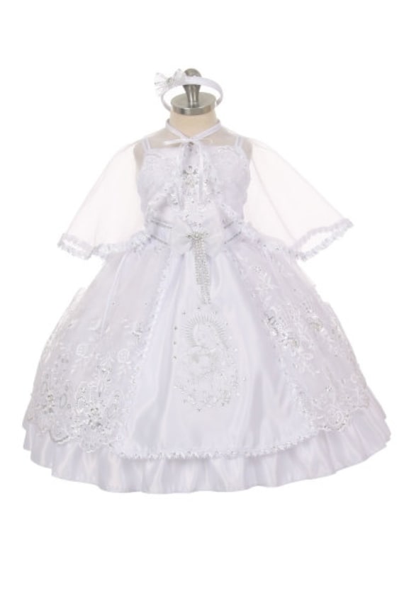 virgin mary baptism dress