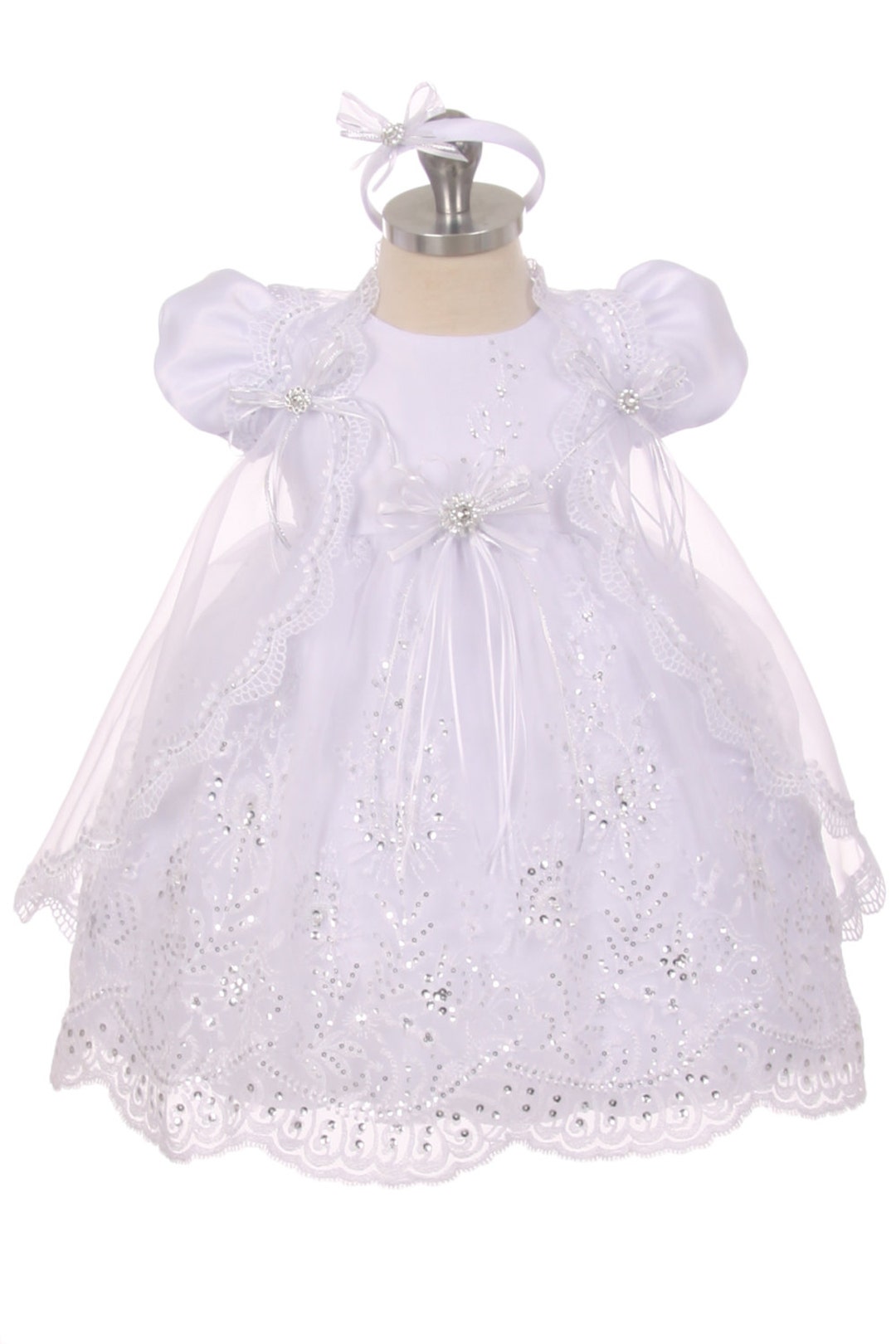 White Infant Baptism Dress Christening Dress Flower Dress - Etsy