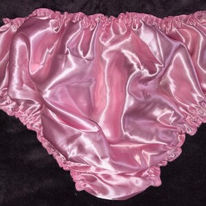 Vintage Style Baby Pink SLIPPERY SATIN Sissy knickers Panties Soft SATIN Nylon Size Med Large