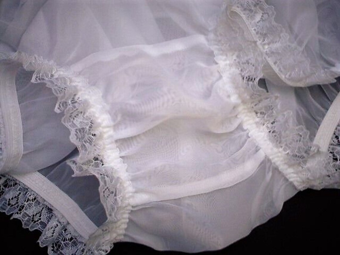 Vintage Style Bridal White Ruffled Back Sissy Knickers Panties Etsy