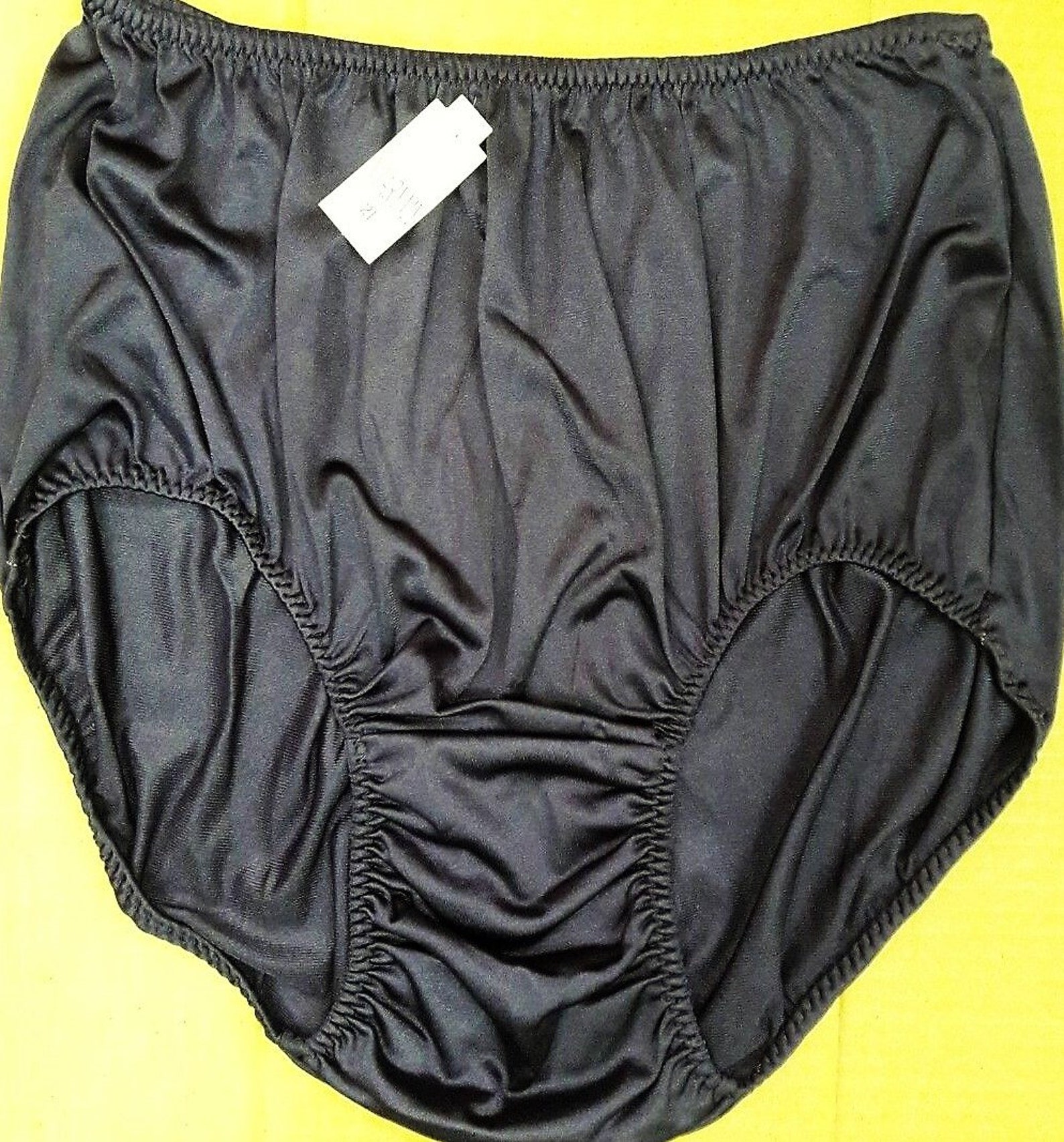 Vintage Style Knickers 70's 80's Granny Panties Knickers BLACK Semi
