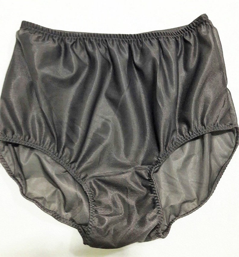 Vintage Style Knickers 70's 80's Granny Panties Knickers BLACK Semi