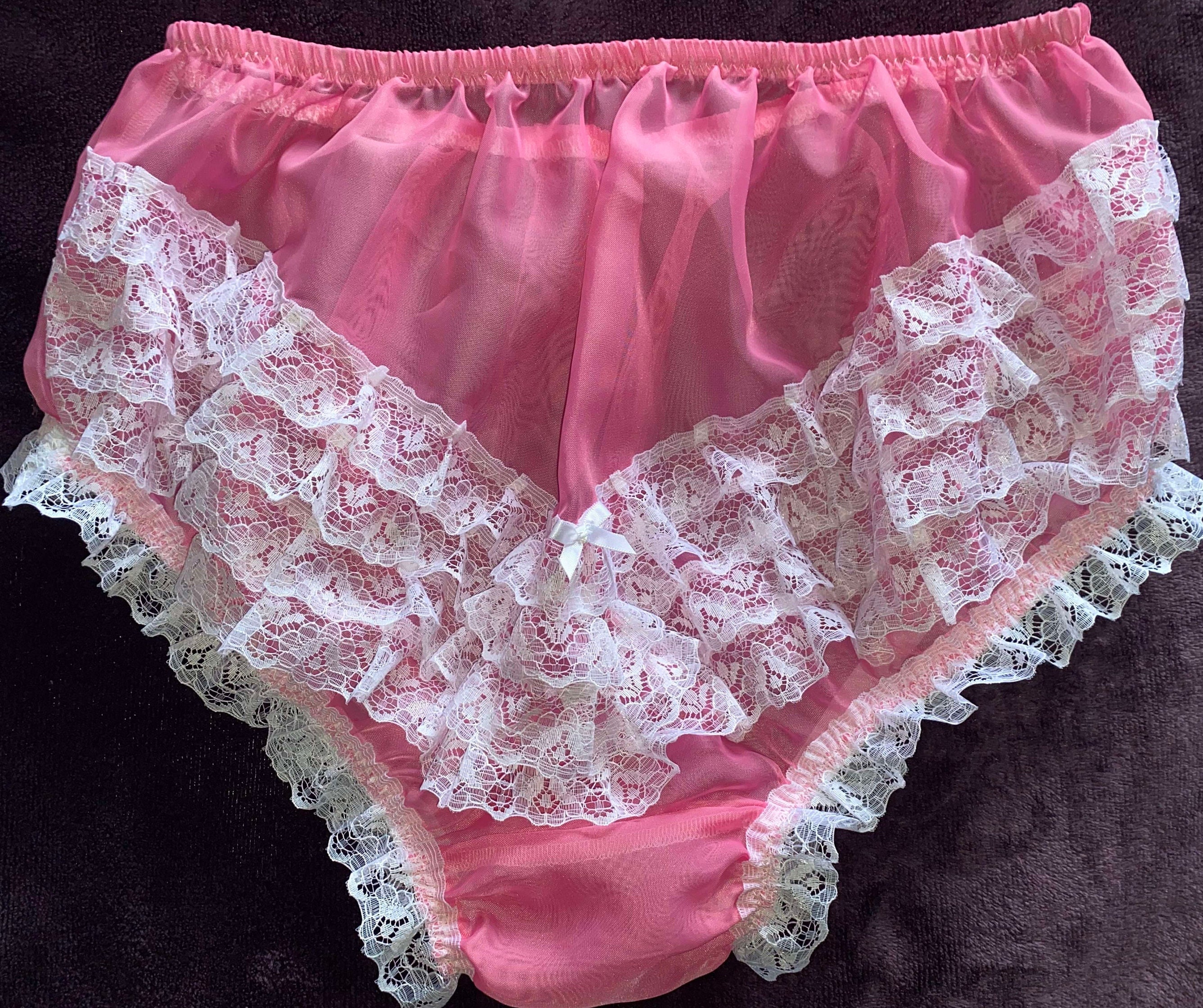 vintage-style-bridal-cerise-pink-3-row-white-v-ruffles-sissy-maids